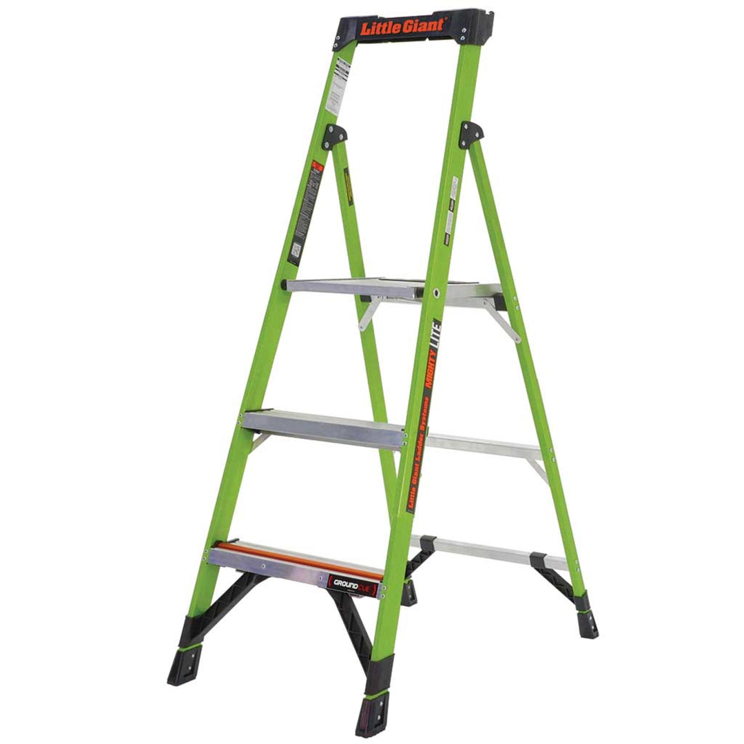 TieDex UK Fibreglass 3 steps Step Ladder, 845mm platform height