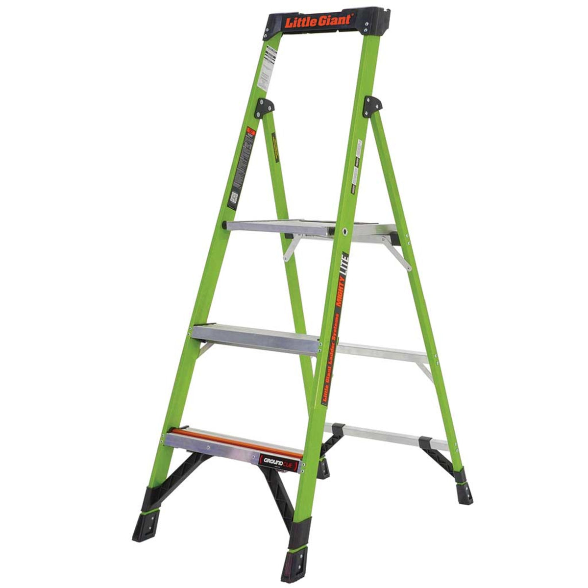 TieDex UK Fibreglass 3 steps Step Ladder, 845mm platform height