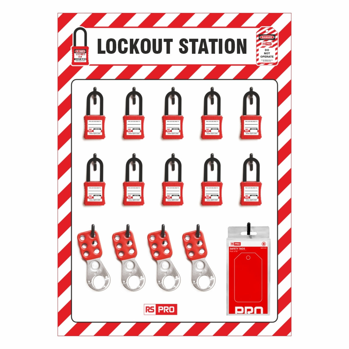 TieDex UK 10 Padlock Lockout Station