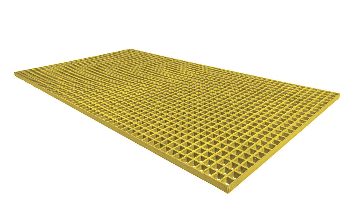 TieDex UK Yellow Anti-Slip Floor Mat Glass Reinforced Plastic Floor Mat Grit Finish 2 m x 50 mm
