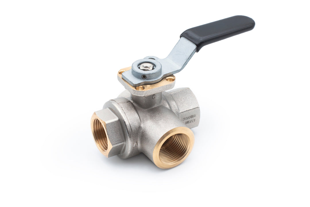 TieDex UK Nickel Plated Brass Threaded Threaded Ball, BSPP 300 psi, Manual Ball Valve