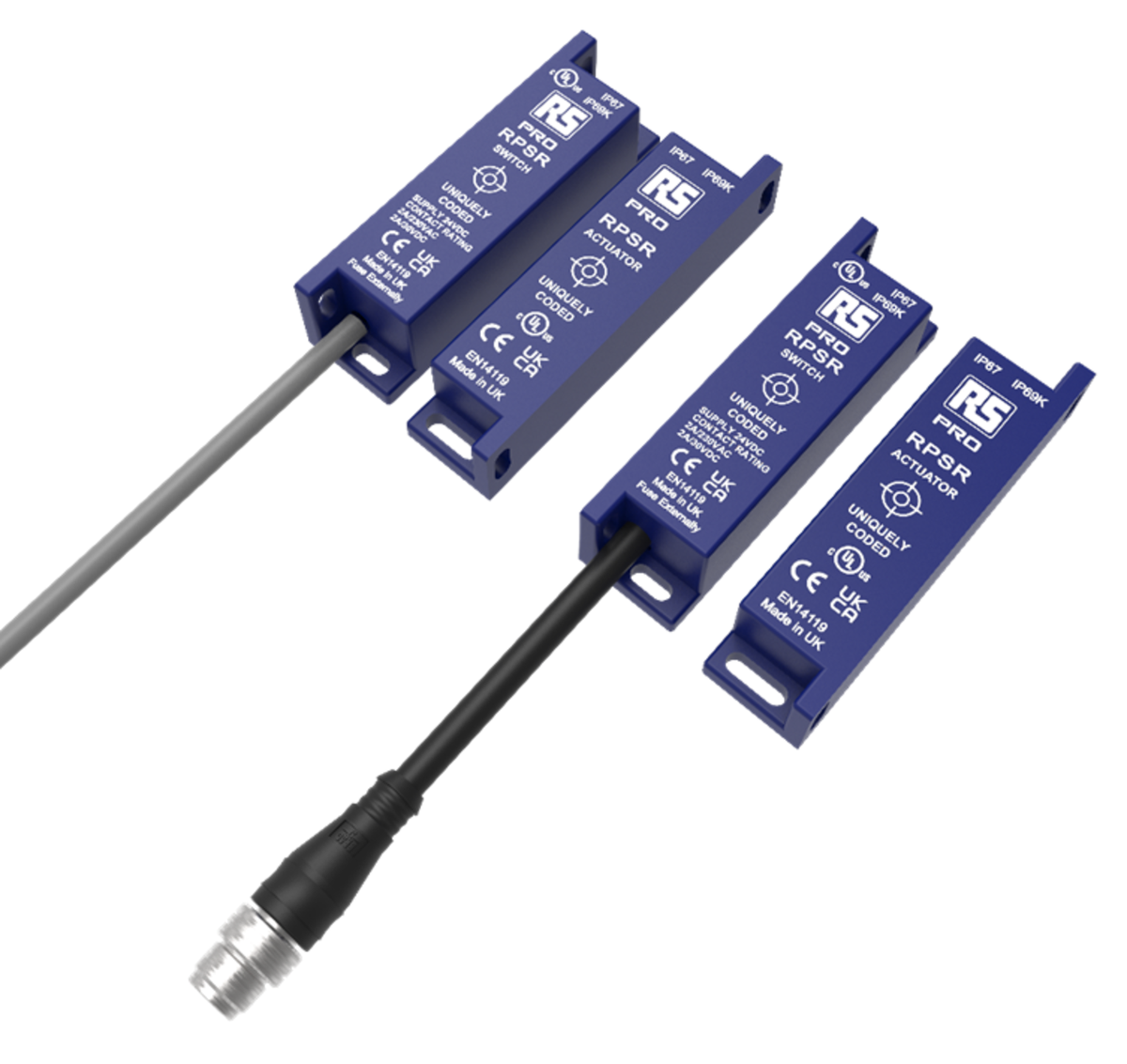 TieDex UK RFID Non-Contact Safety Switch, ABS Plastic Housing, 30V dc, 2 NO/1 NC, Wire