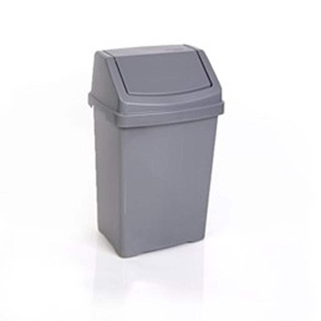 TieDex UK 25 Litre Swing Bin 25L Silver Swing Polypropylene Waste Bin
