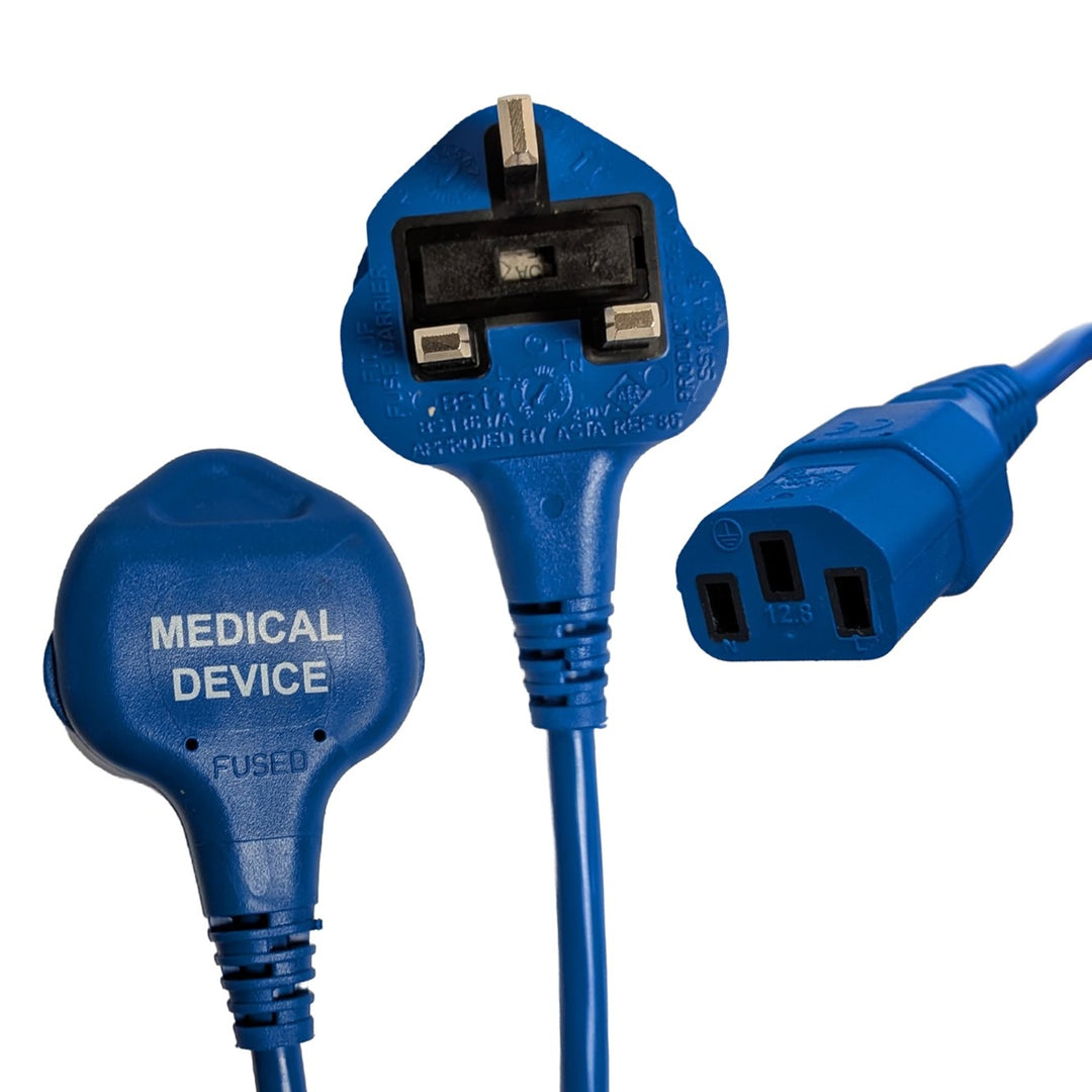 TieDex UK IEC C13 to BS1363 Power Cable Assembly, 2 m Blue Polyurethane/PVC