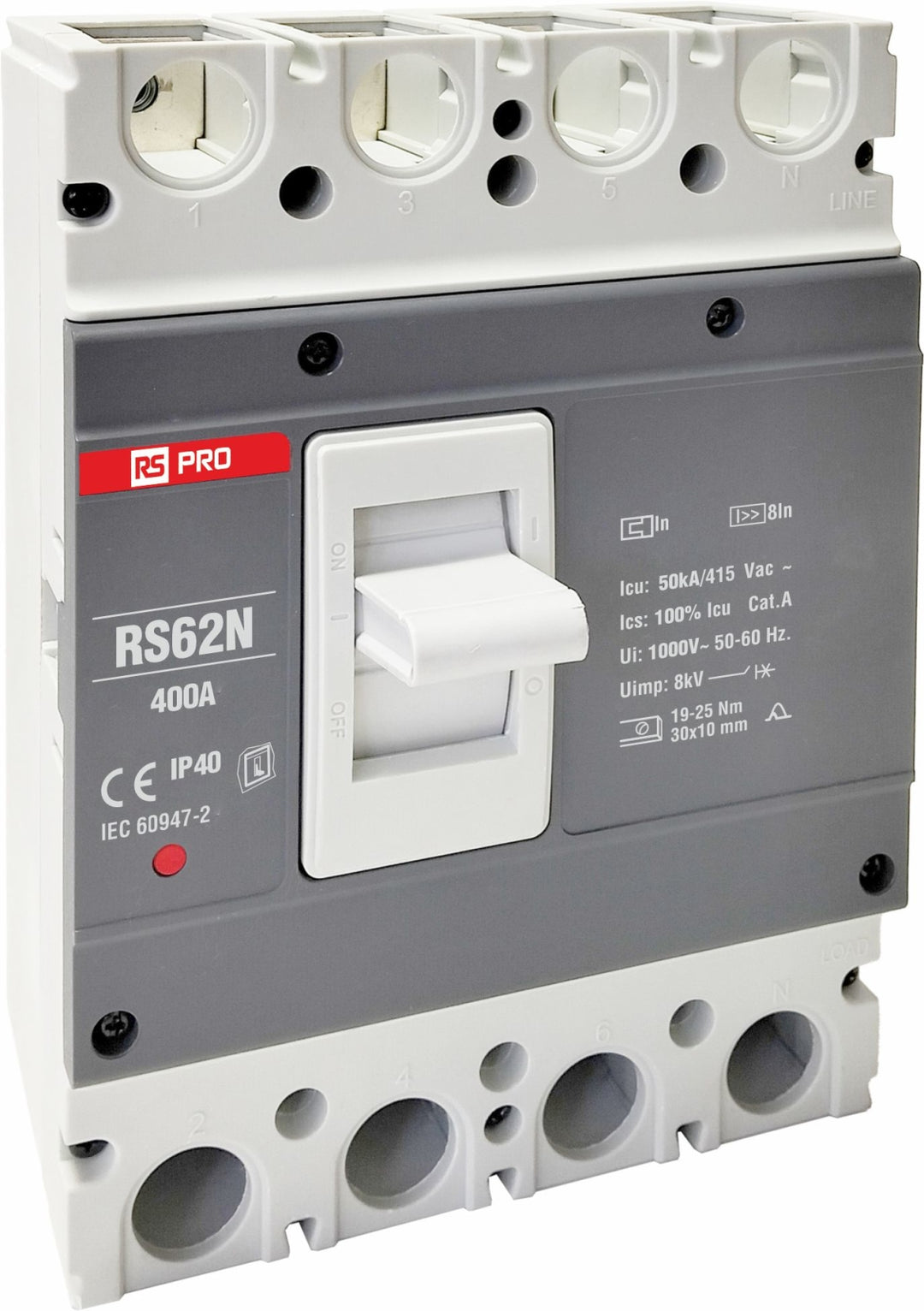 TieDex UK, RS Circuit Breaker 4-Pole 400A, Breaking Capacity 50 kA