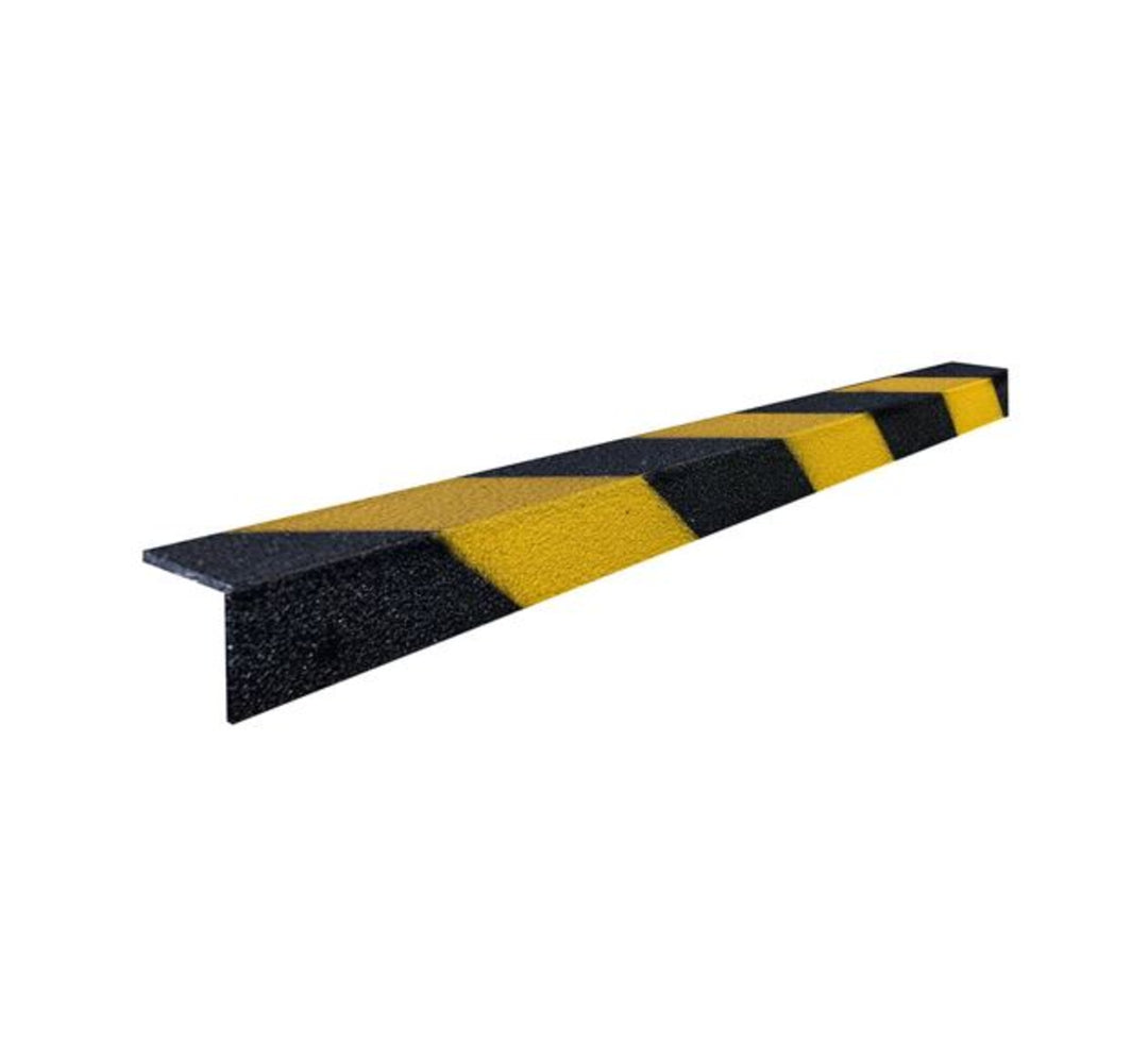 TieDex UK Black, Yellow Stair Nosing Glass Reinforced Plastic Nosing Grit Finish 3 m x 5 mm