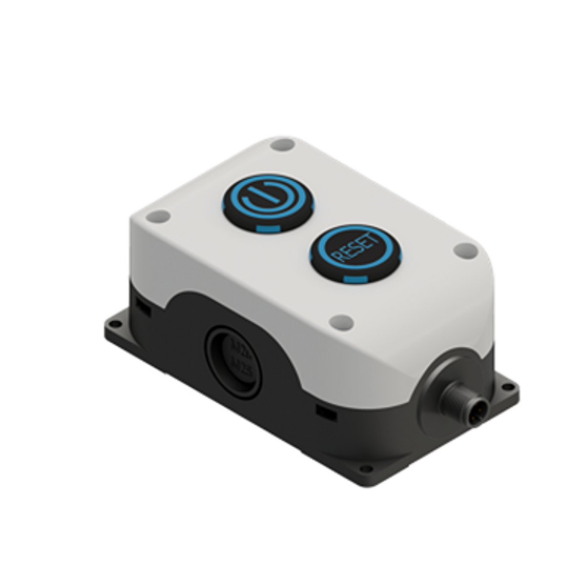 TieDex UK Flush Control Station Switch - 1 NO/1 NO, Polycarbonate, Black, Reset, IP67, IP69K