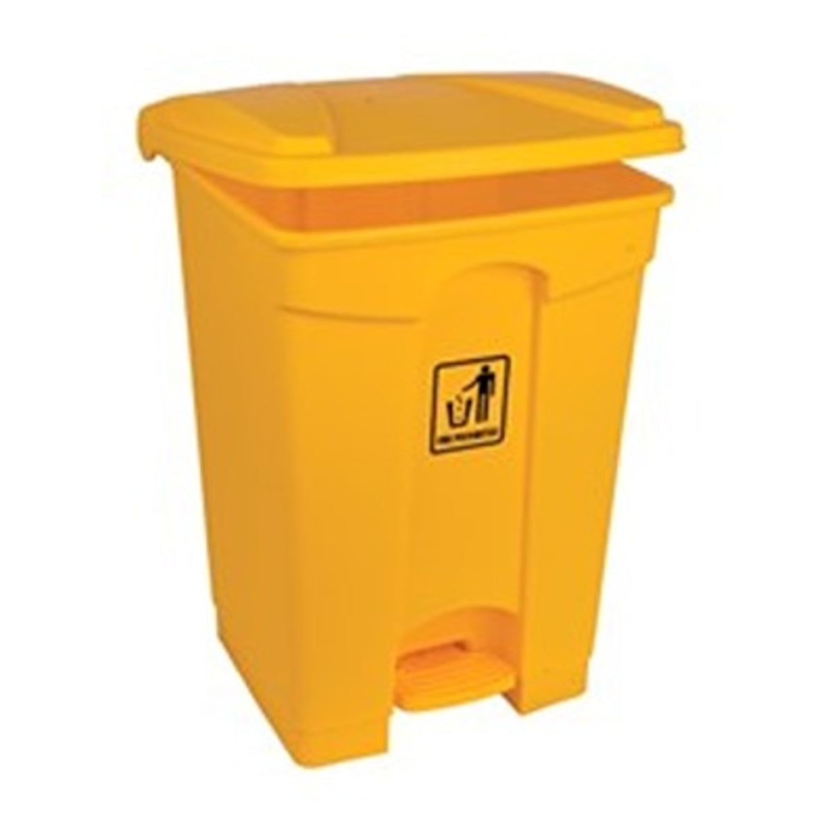 TieDex UK 45L Polypropylene Pedal Bin 45L Yellow Pedal Polypropylene Waste Bin