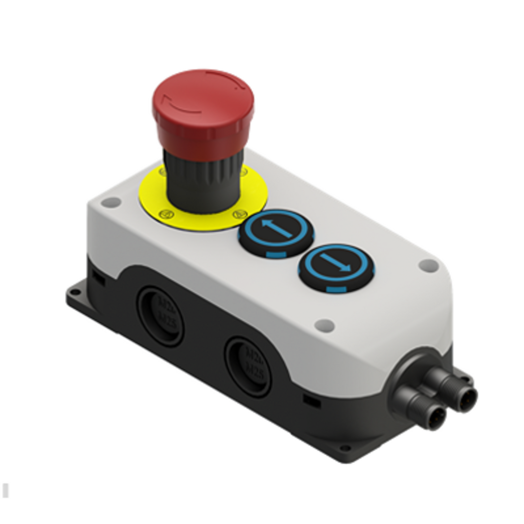 TieDex UK Momentary Control Station Switch - 2 NO/2 NC, Polycarbonate, Black, Red, Up, IP67, IP69K