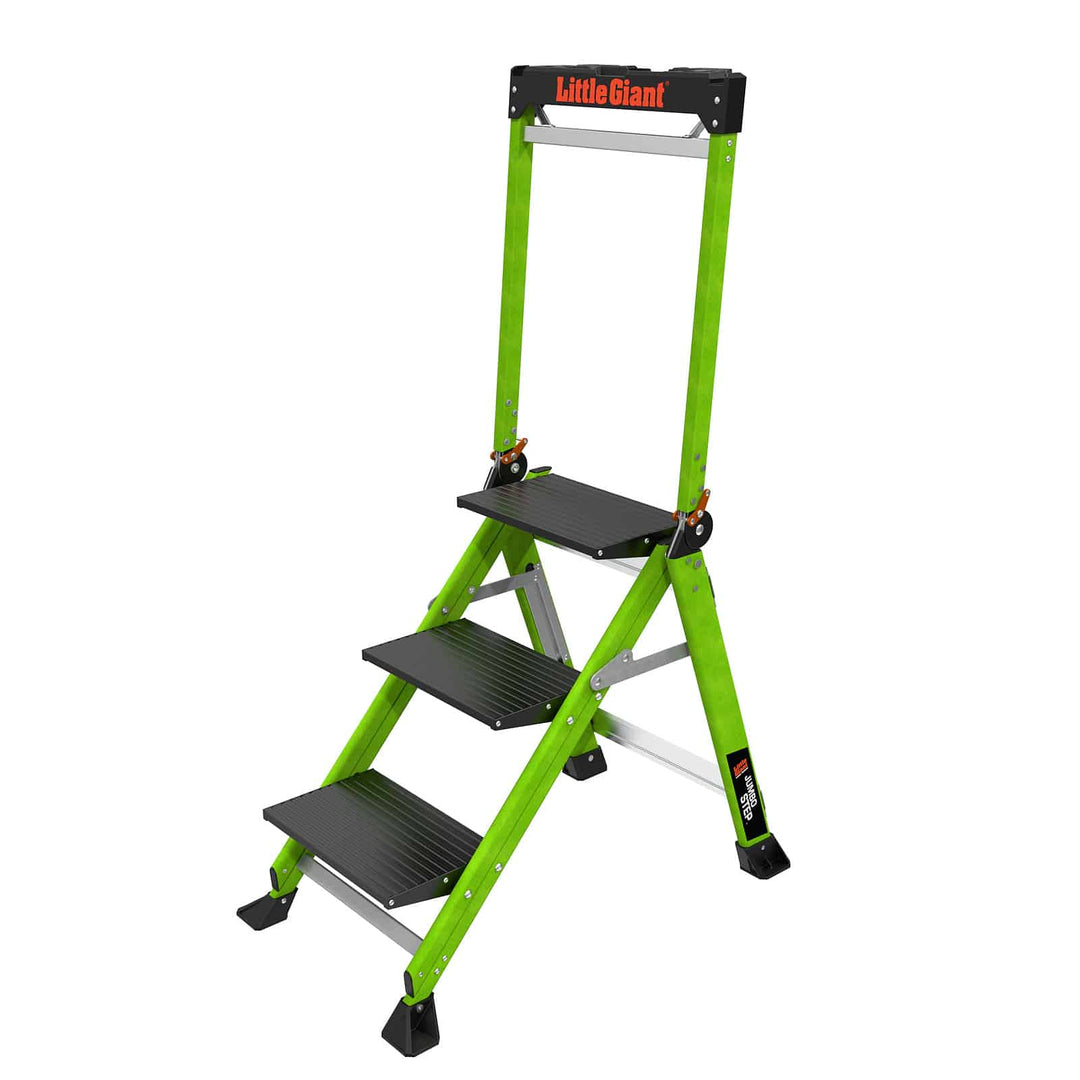 TieDex UK Aluminium 3 steps Step Ladder, 660mm platform height, 1355 mm open length