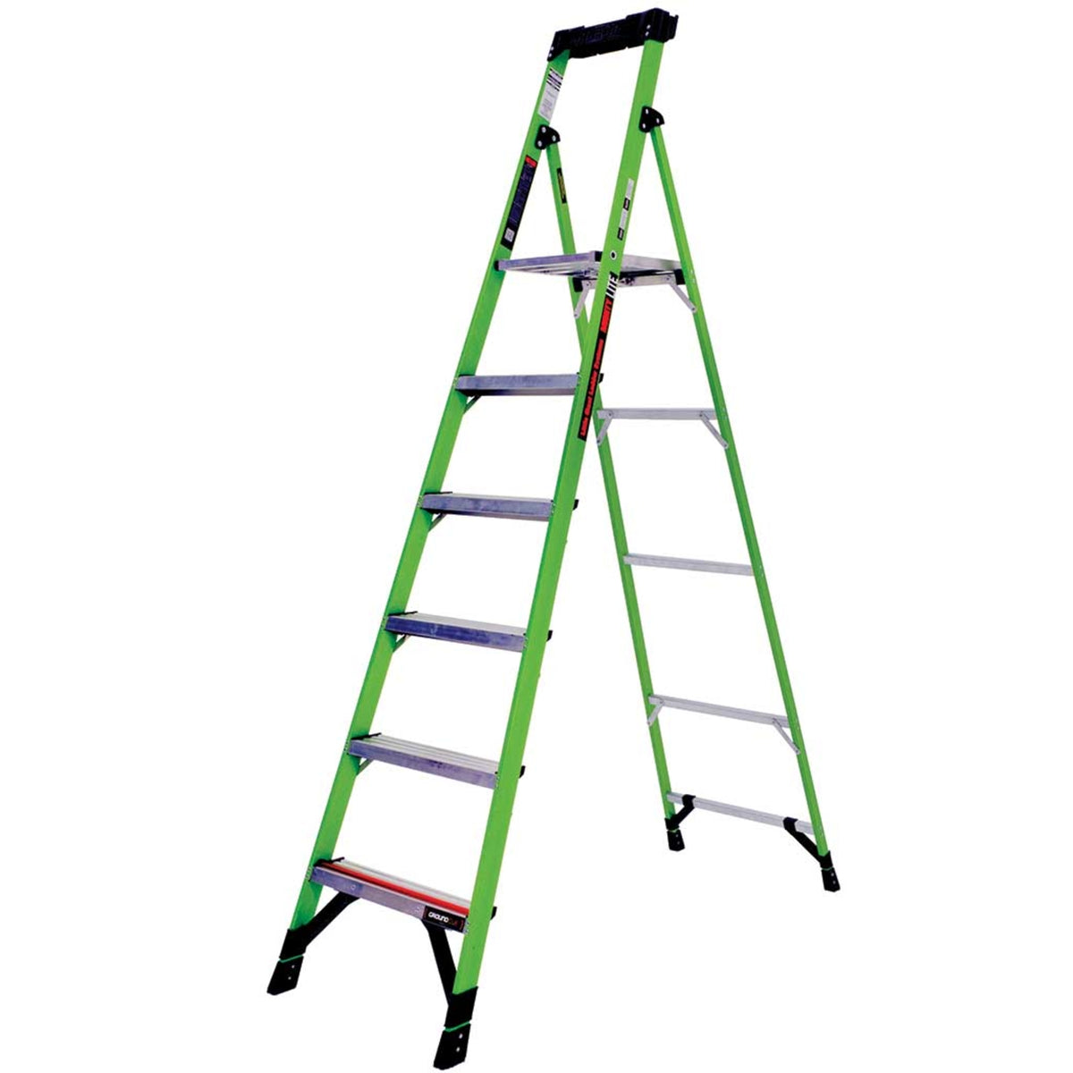 TieDex UK Fibreglass 6 steps Step Ladder, 1.705m platform height