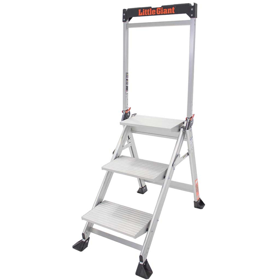 TieDex UK Aluminium 3 steps Step Ladder, 660mm platform height, 1.355 m open length