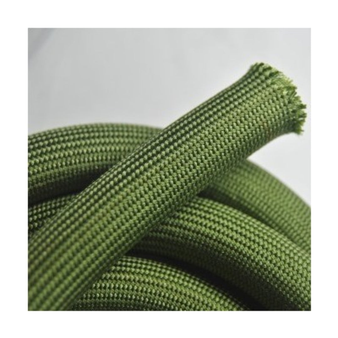 TieDex UK Braided Nomex Green Cable Sleeve, 50m Length 15 mm Cable Diameter