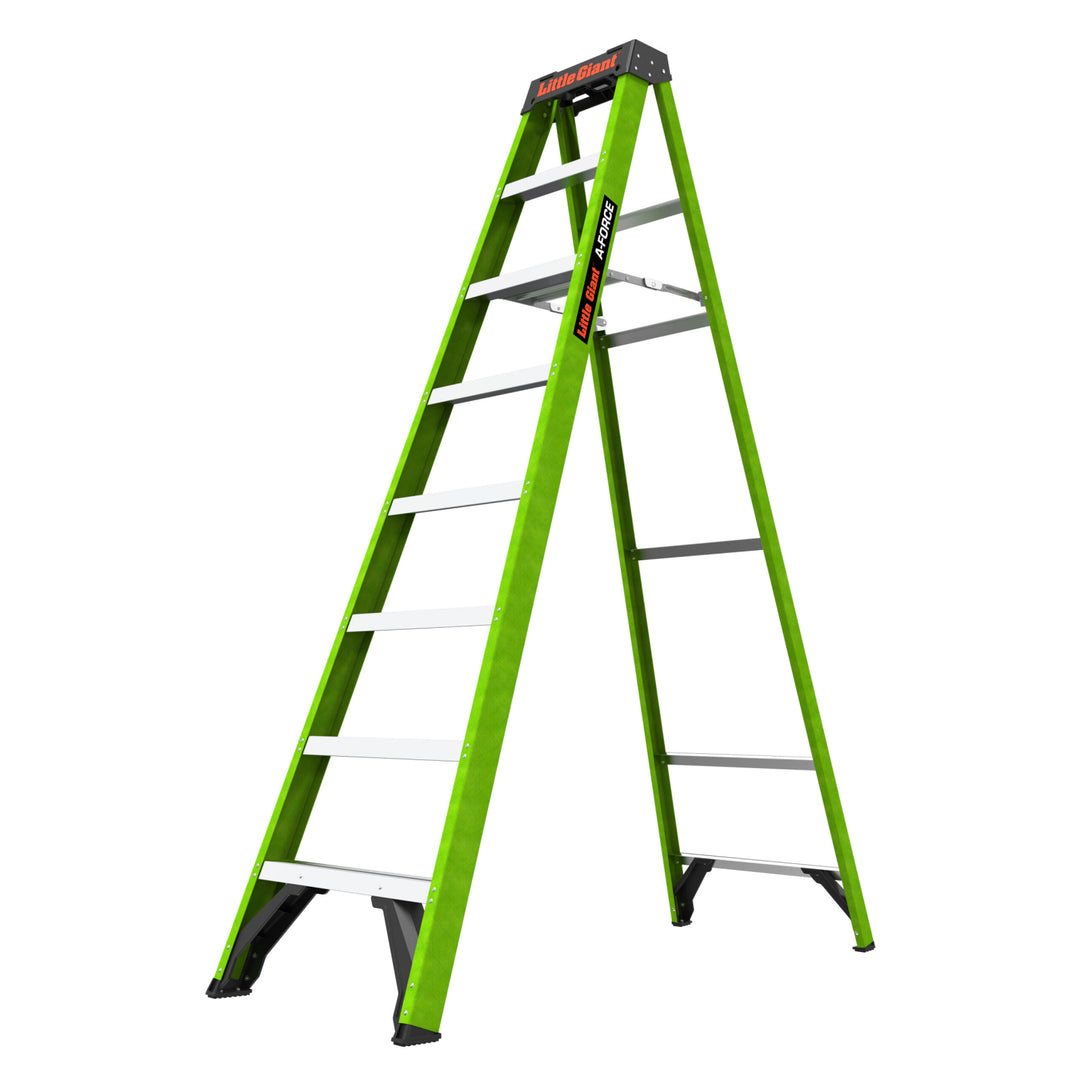 TieDex UK Fibreglass 8 steps Step Ladder, 2286 mm open length