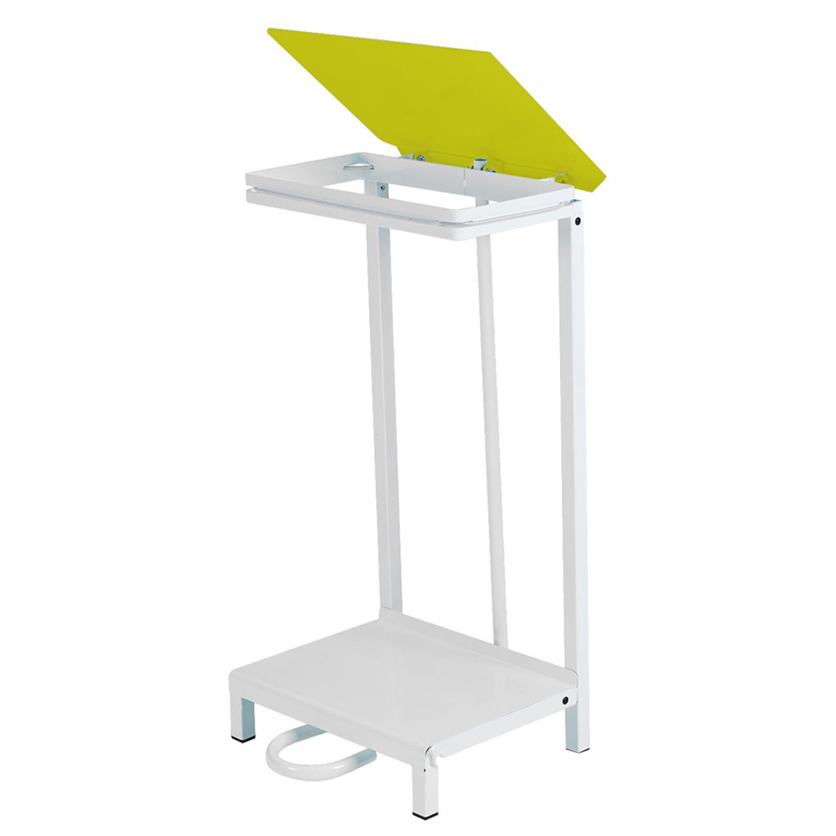 TieDex UK 92L White Pedal Steel Bin Bag Holder