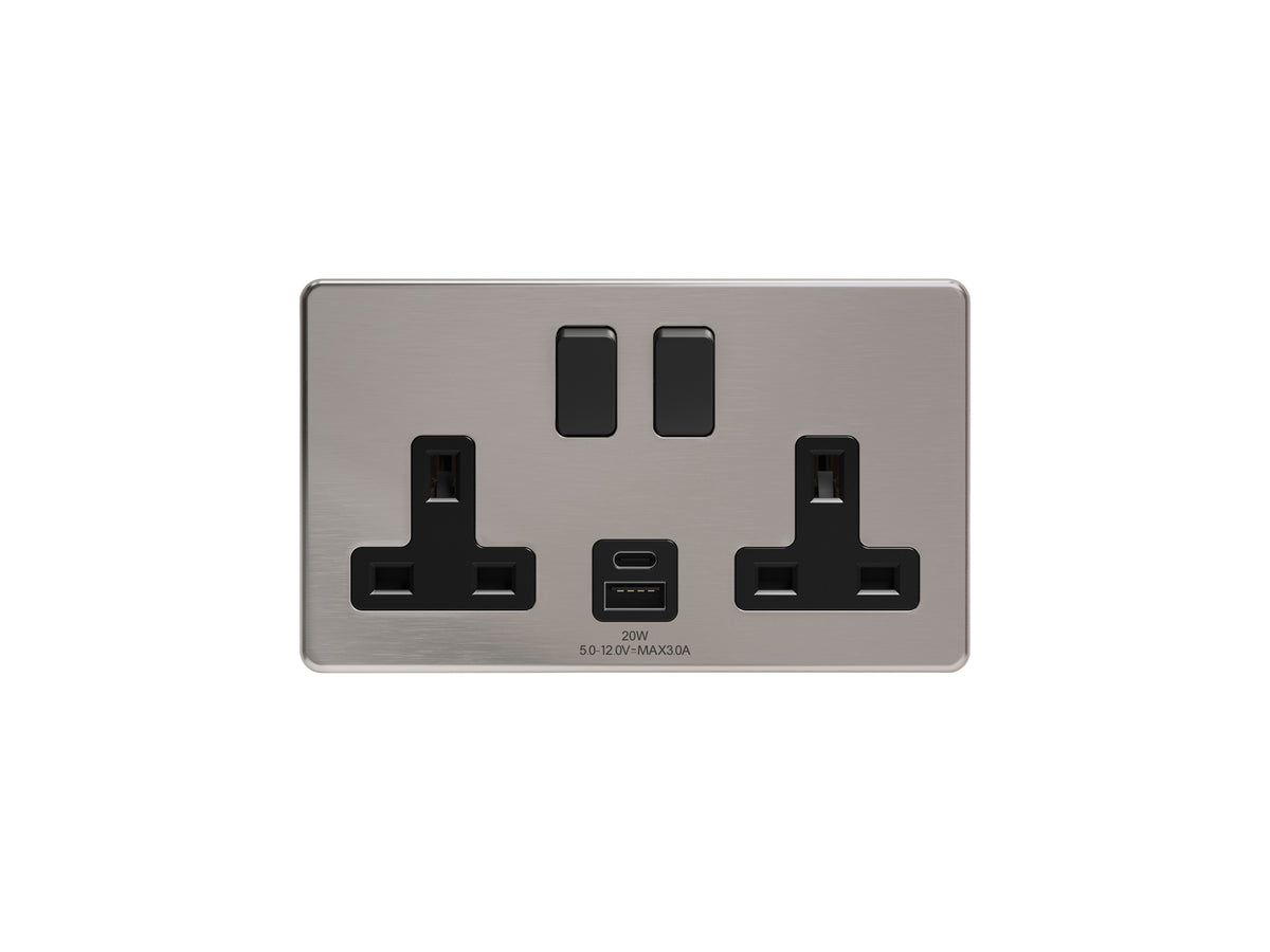 TieDex UK, 13A 2 Gang Plug Socket, Plug Socket