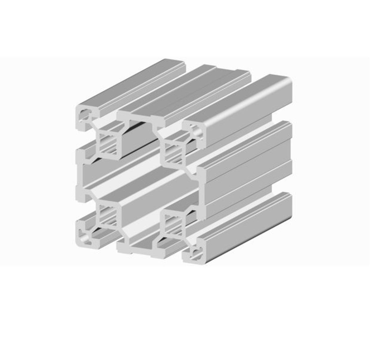 TieDex UK Silver Anodised Aluminium Strut Profile 80 x 80 mm 10 mm Groove, 2 m Length