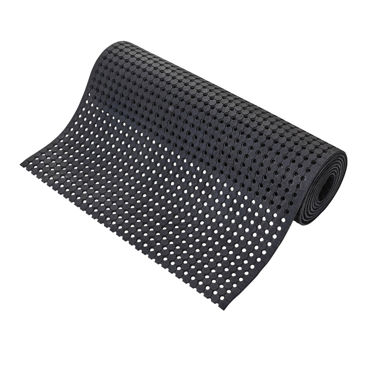 TieDex UK Rubber Anti-Fatigue Mat 10m x 1 m x 10 mm, Black