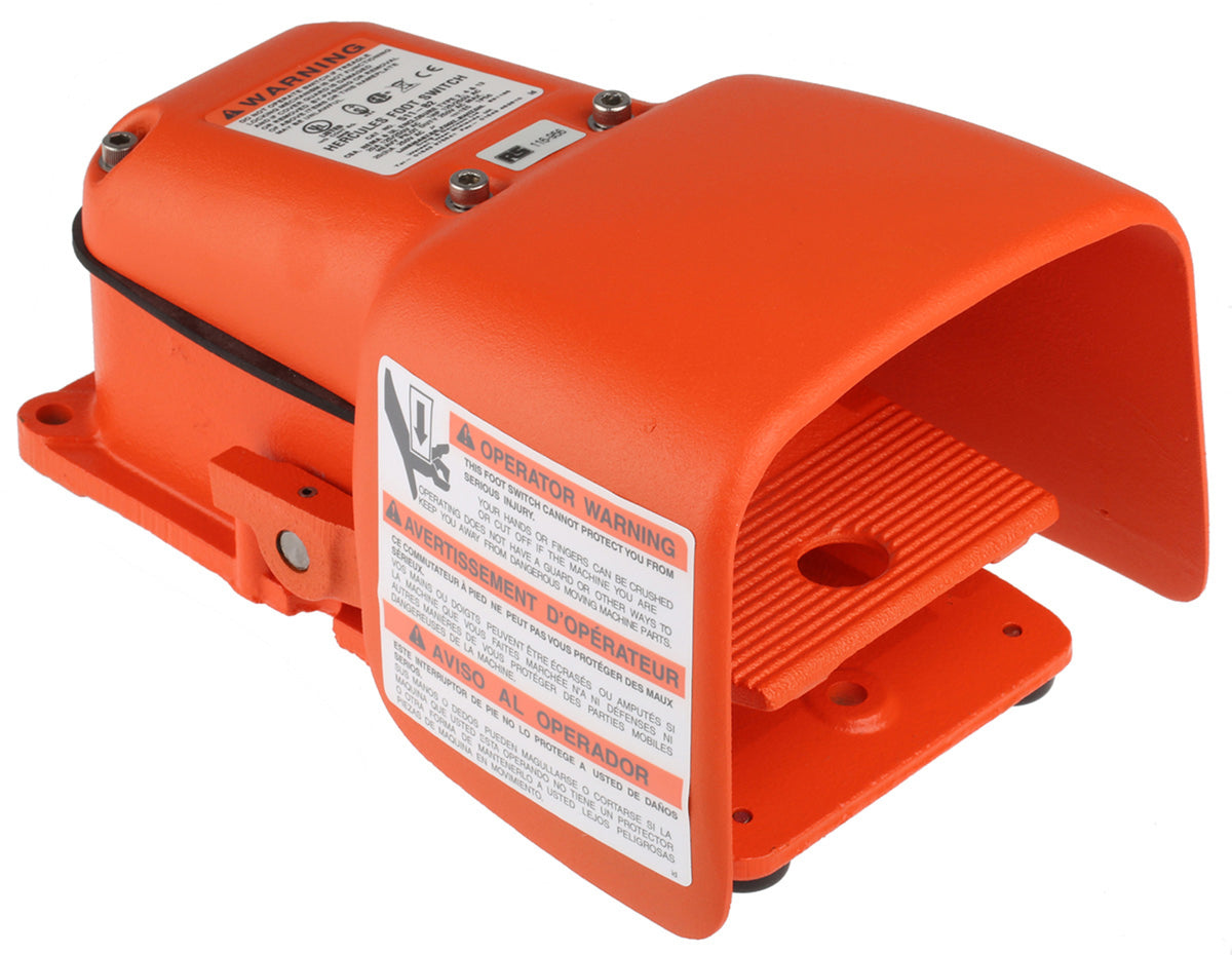 TieDex UK Heavy Duty Momentary Foot Switch - DPCO Cast Iron 20A Contact Current, 250 V ac Contact Voltage