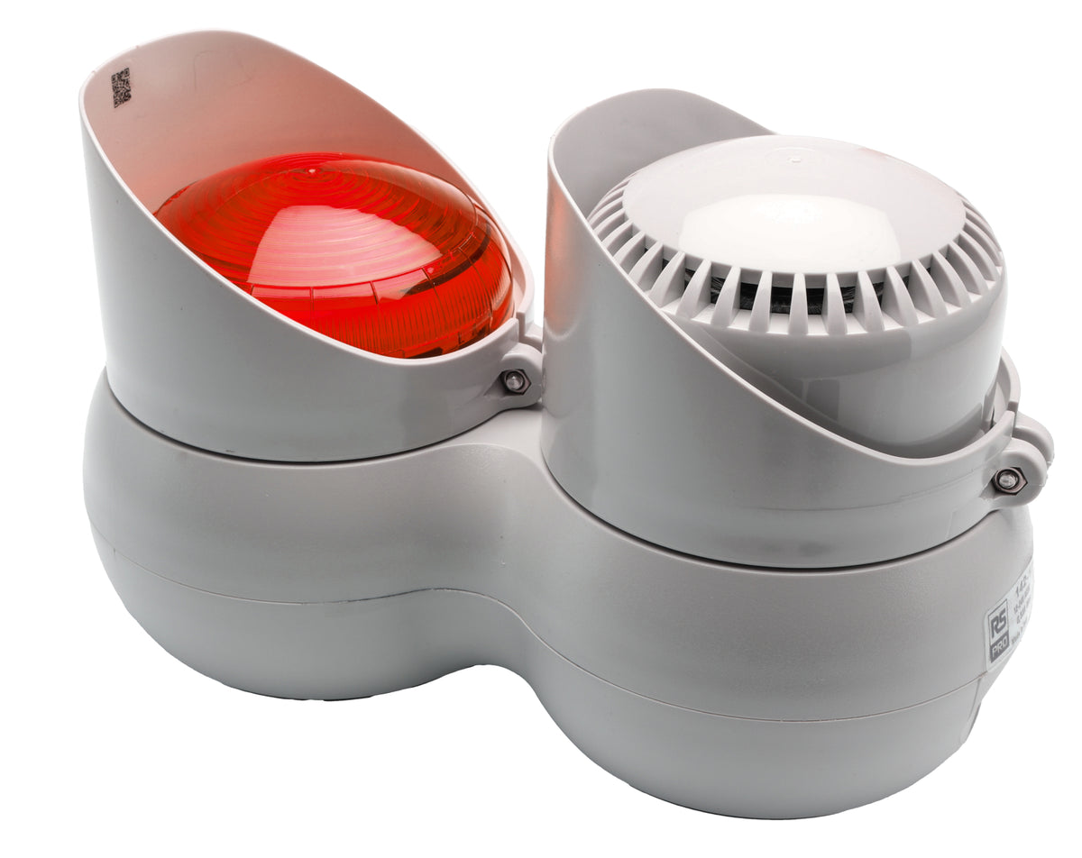 TieDex UK Red Beacon-Sounder Combination, IP66 240V ac Screw, Bracket 105 dB @ 1m