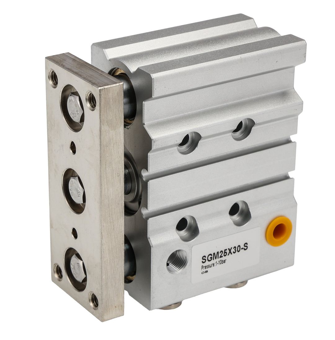 TieDex UK Pneumatic Guided Cylinder - 25mm Bore, 30 mm Double Acting Acting