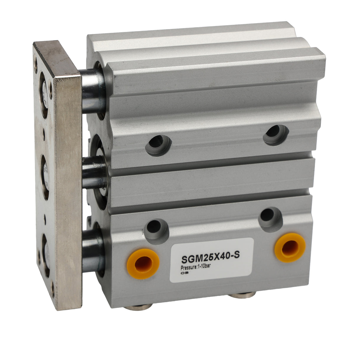 TieDex UK Pneumatic Guided Cylinder - 25mm Bore, 40 mm Double Acting Acting