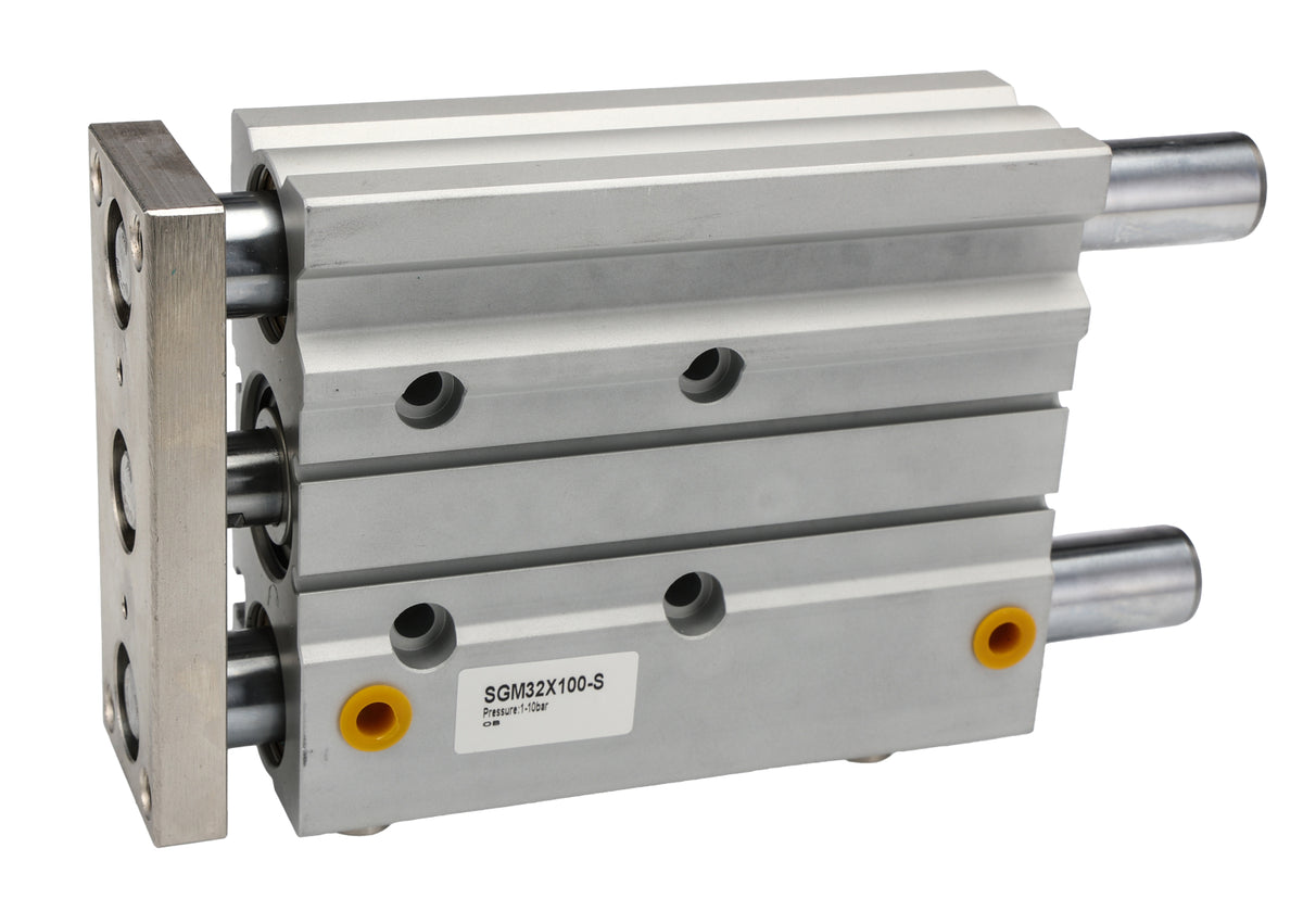 TieDex UK Pneumatic Guided Cylinder - 32mm Bore, 100 mm Double Acting Acting