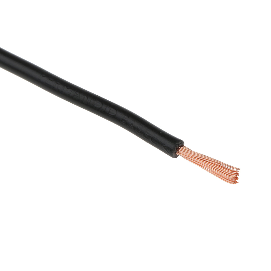 TieDex UK 2491X Series Black Hook Up Wire, 13 AWG, 50 x 0.25 mm, 250 μm core strands, 100 m, Polyvinyl Chloride, Polyvinyl
