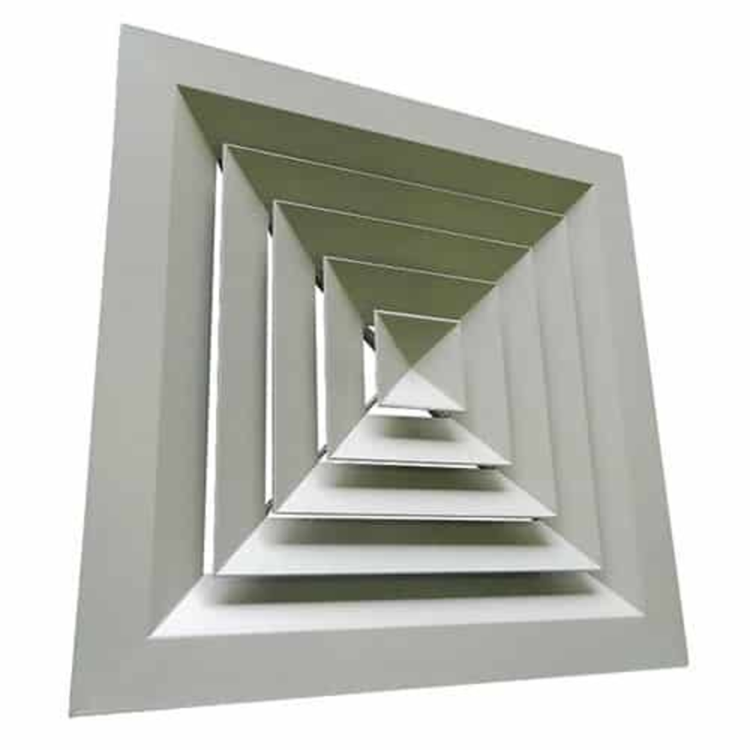 TieDex UK White Aluminium Vent Grille, Square Face Slat 450 mm, 36.2mm