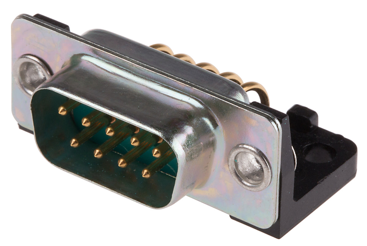TieDex UK 9 Way Right Angle Through Hole D-Sub Connector Male