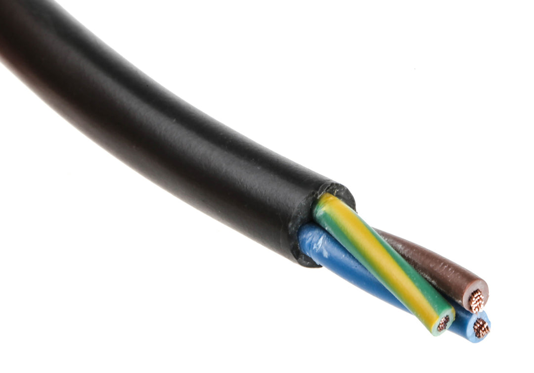 TieDex UK 3 Core Power Cable, Black 0.75mm² 70 °C, 100 m Polyvinyl Chloride