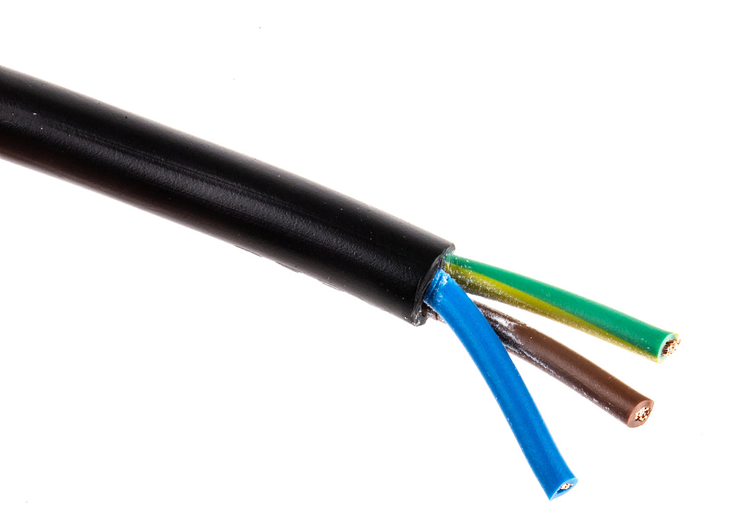 TieDex UK 3 Core Power Cable, Black 0.75mm² 70 °C, 100 m Polyvinyl Chloride