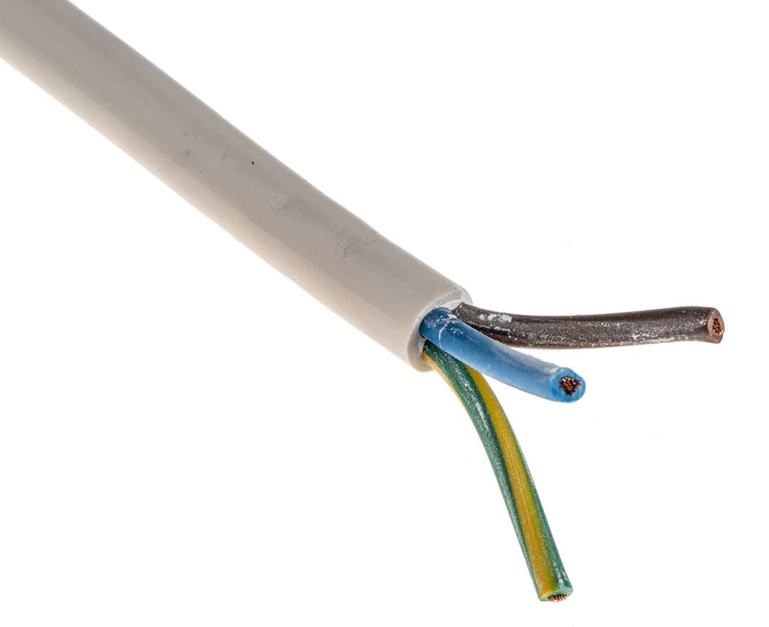TieDex UK 3 Core Power Cable, White 1.5mm² 70 °C, 100 m Polyvinyl Chloride