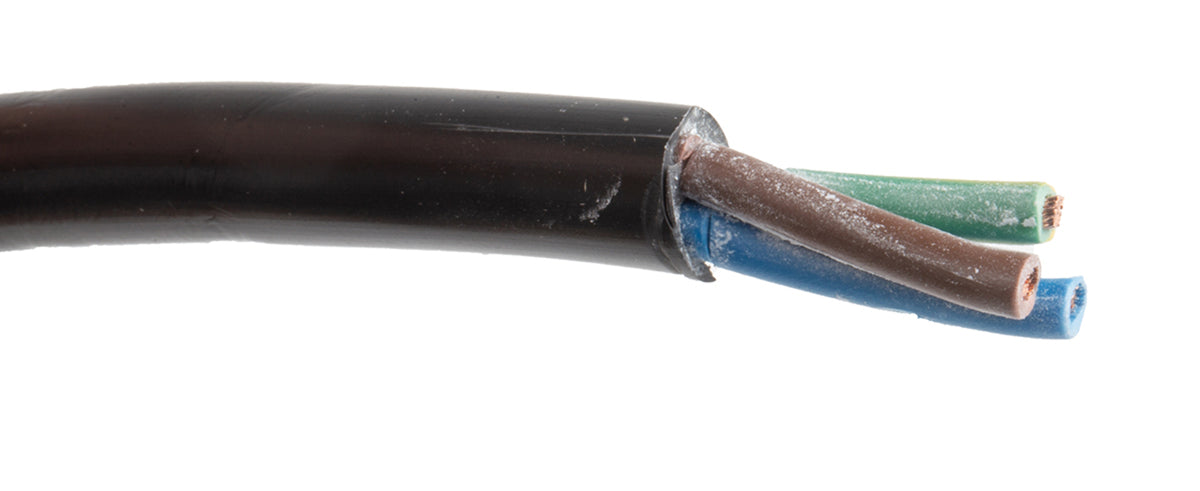 TieDex UK 3 Core Power Cable, Black 1.5mm² 70 °C, 100 m Polyvinyl Chloride