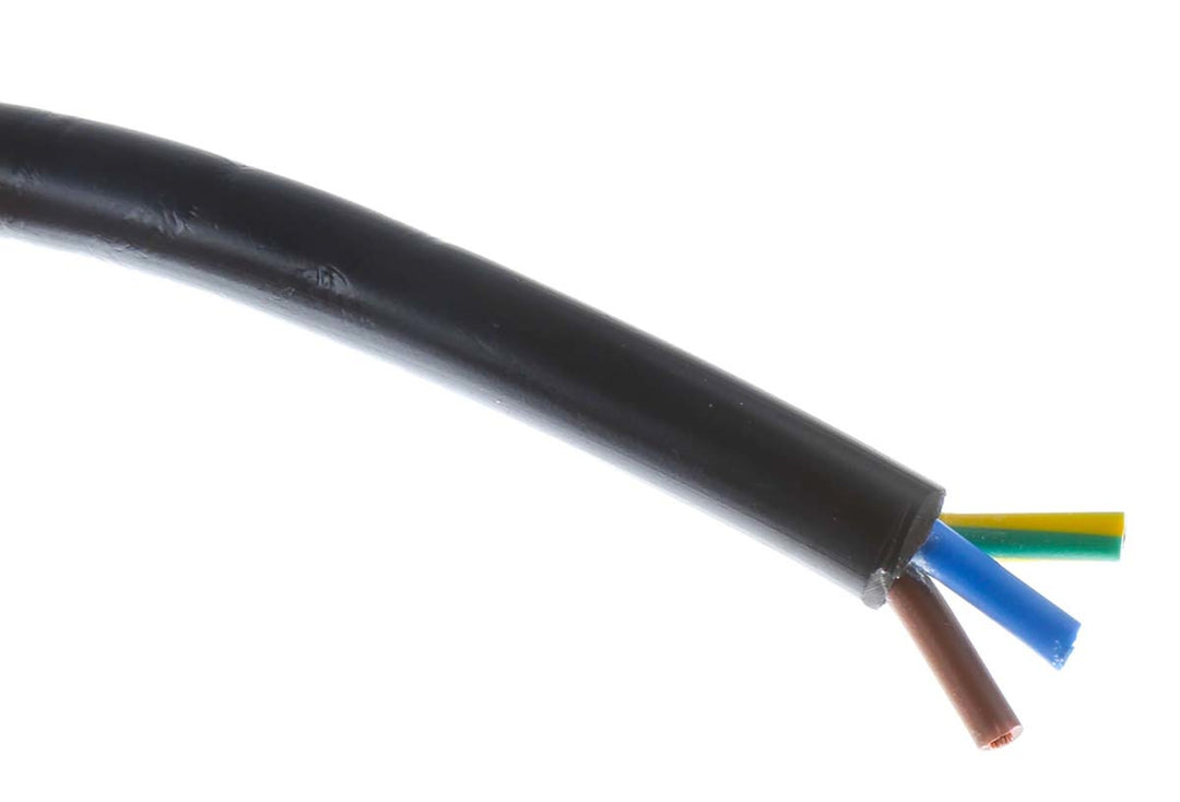 TieDex UK 3 Core Power Cable, Black 1.25mm² 70 °C, 100 m Polyvinyl Chloride