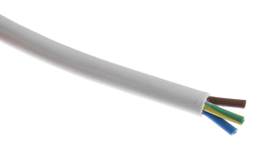 TieDex UK 3 Core Power Cable, White 1.25mm² 70 °C, 100 m Polyvinyl Chloride