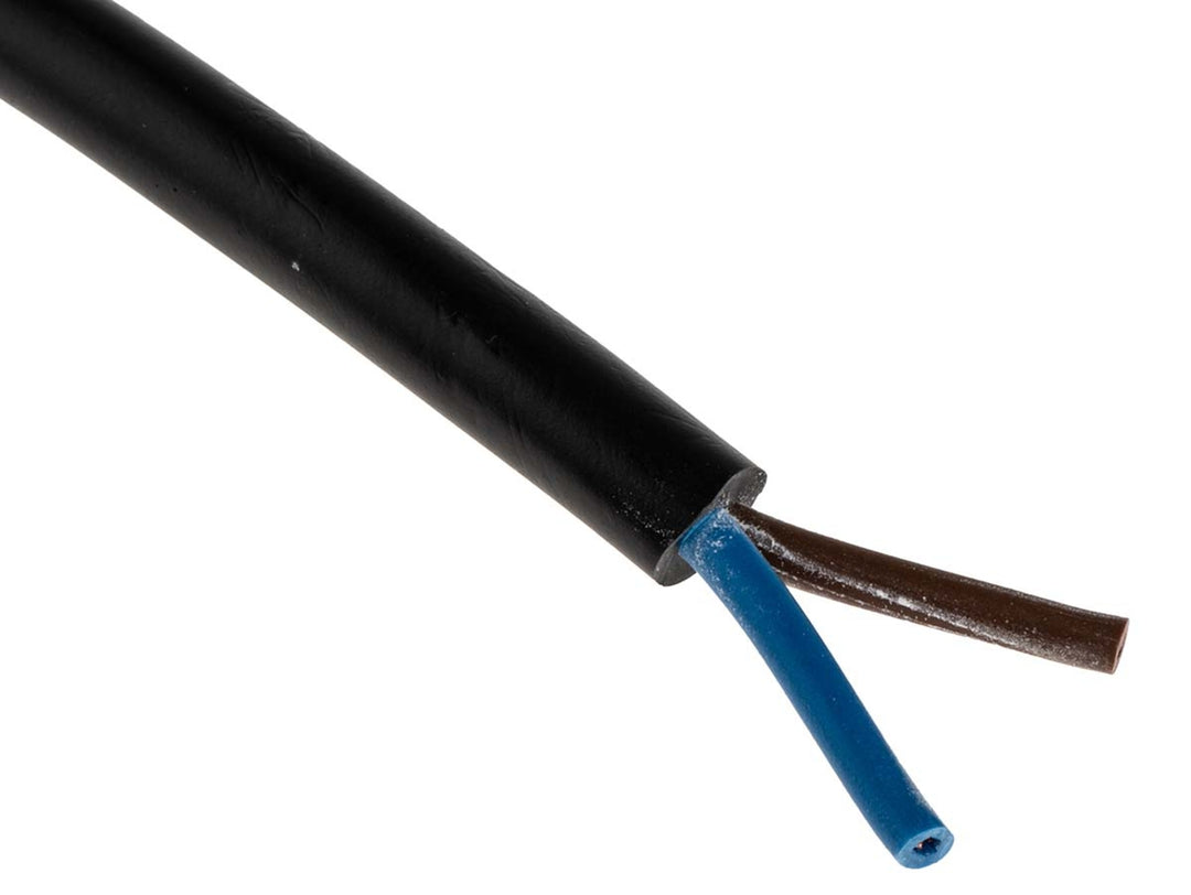 TieDex UK 2 Core Power Cable, Black 1mm² 70 °C, 100 m Polyvinyl Chloride