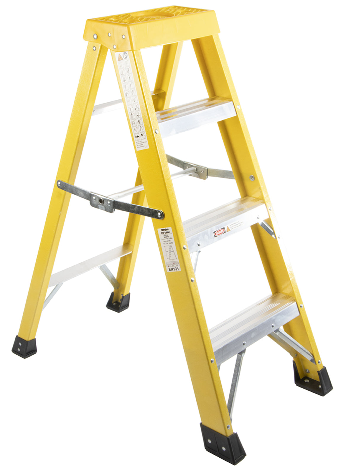 TieDex UK Fibreglass 4 steps Step Ladder, 1m platform height