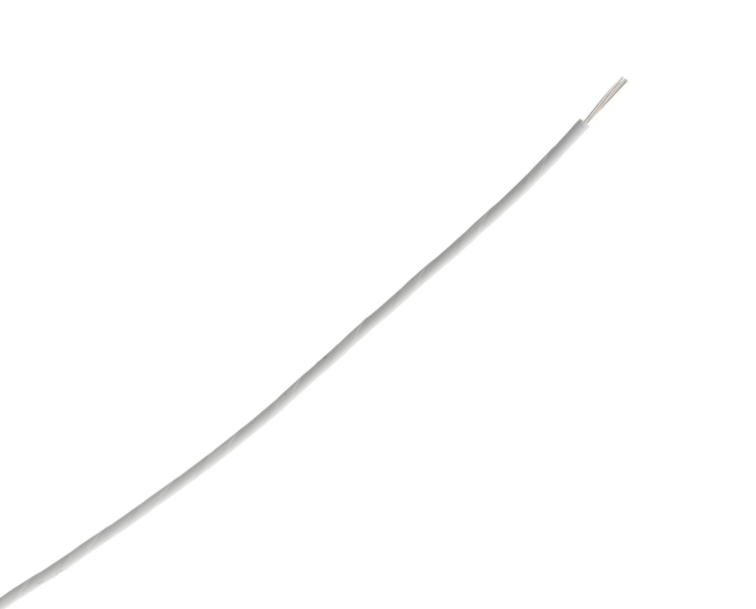 TieDex UK White Hook Up Wire, 24 AWG, 19 x 120 μm, 120 μm core strands, 100 m, Polyamide