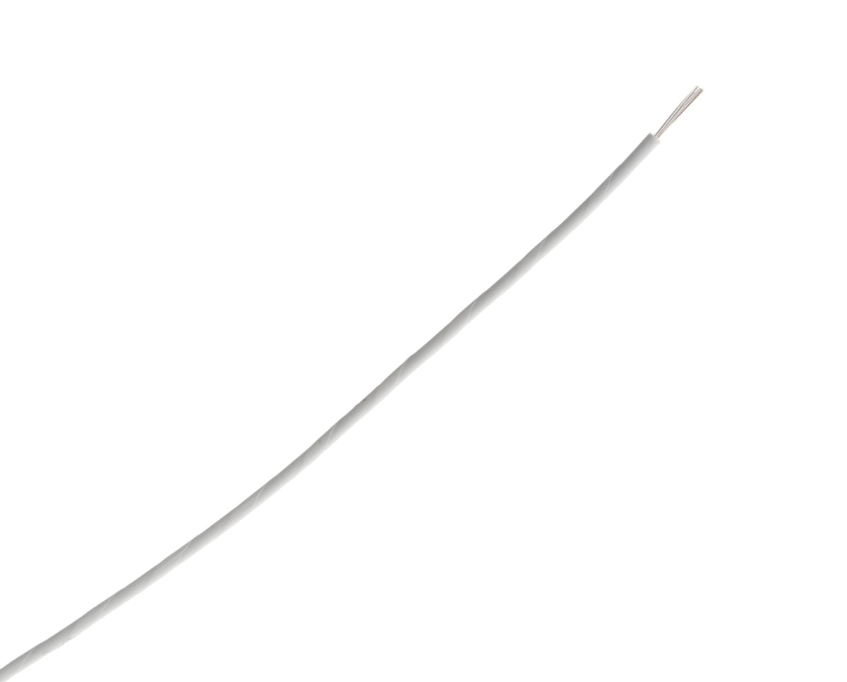 TieDex UK White Hook Up Wire, 24 AWG, 19 x 120 μm, 120 μm core strands, 100 m, Polyamide