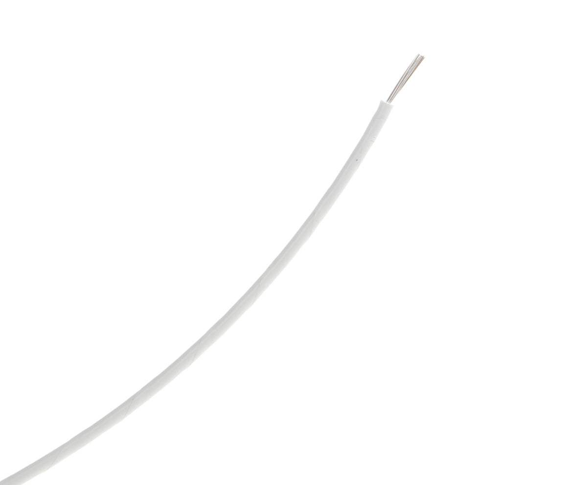TieDex UK White Hook Up Wire, 20 AWG, 19 x 0.2 mm, 200 μm core strands, 100 m, Polyamide