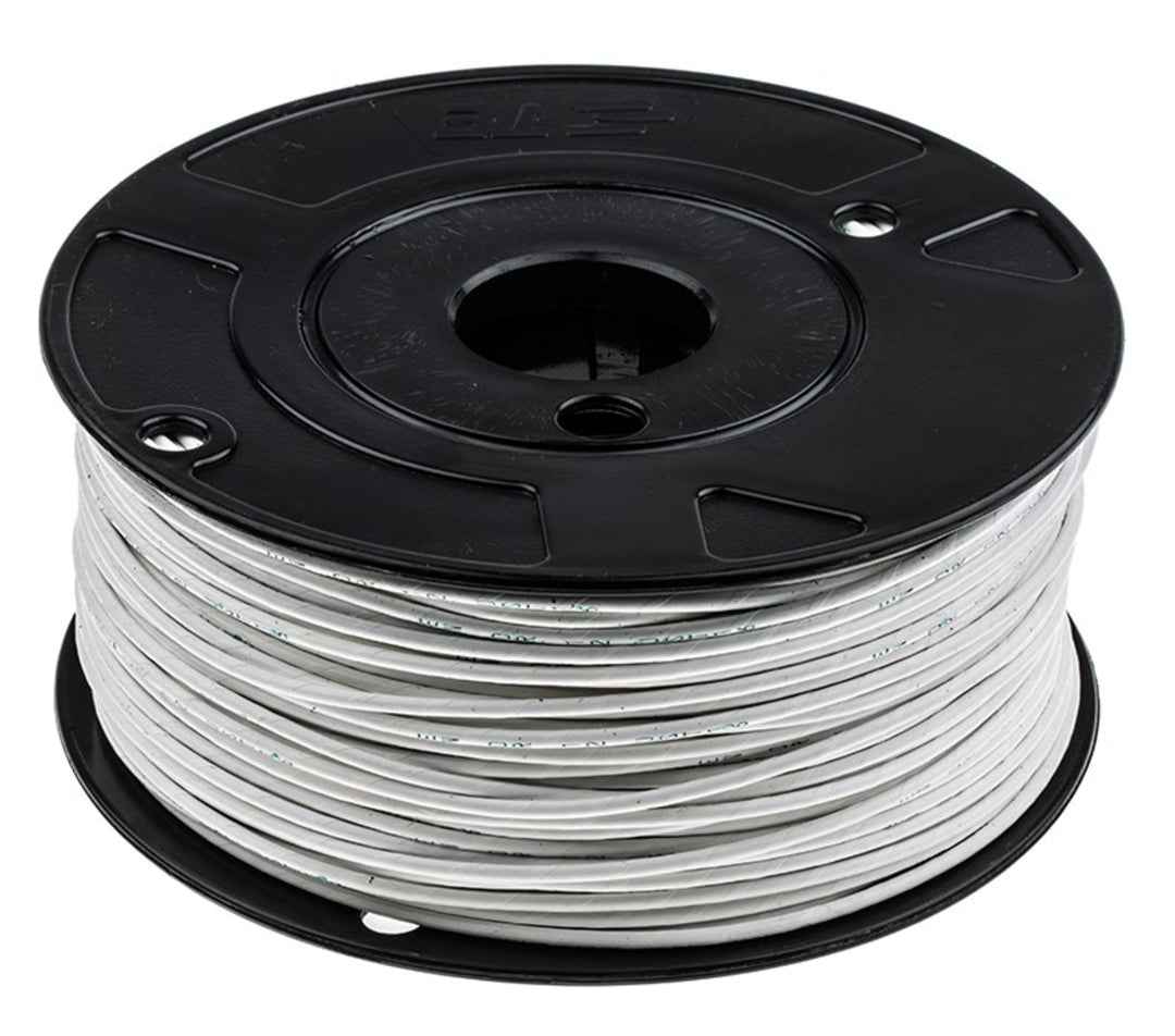 TieDex UK White Hook Up Wire, 12 AWG, 37/0.32 mm, 0.32 mm core strands, 100 m, Polyamide