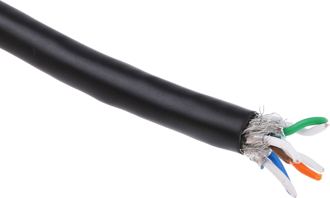 TieDex UK Cat7 Ethernet Cable, 100 m, Black, SF/FTP PVC