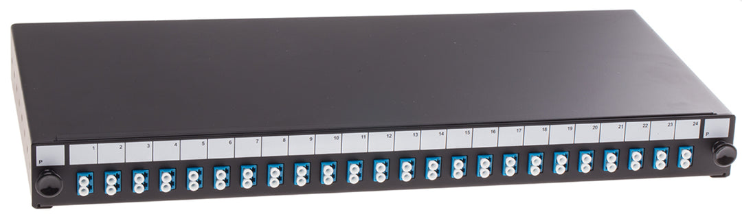 TieDex UK 24 Port LC, Duplex Fibre Optic Patch Panel With 24 Ports Populated, 1 U 44 mm