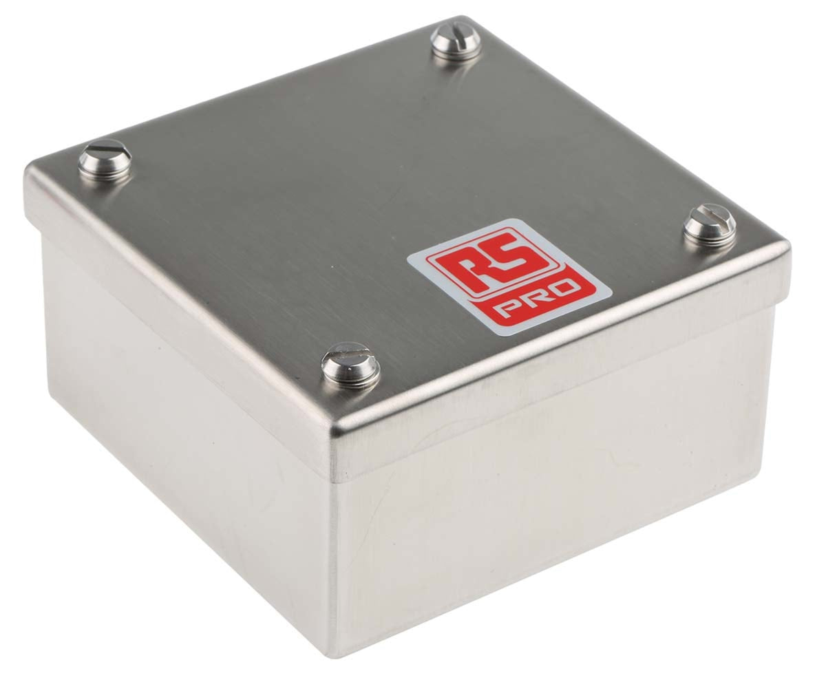 TieDex UK Satin 304 Stainless Steel Adaptable Enclosure Box 100mm x 100 mm x 50 mm