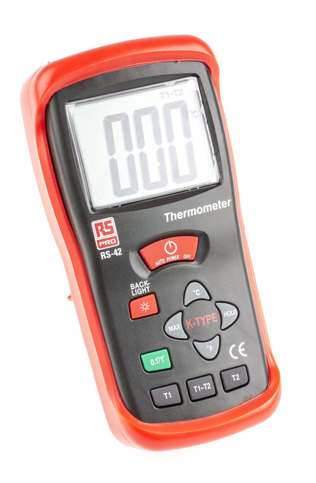 TieDex UK, K Probe Handheld RS42 Digital Thermometer, 2 Input(s), 1300 °C Max, ±0.5% + 1 °C, ±0.5% + 2 °F Accuracy, RSCAL