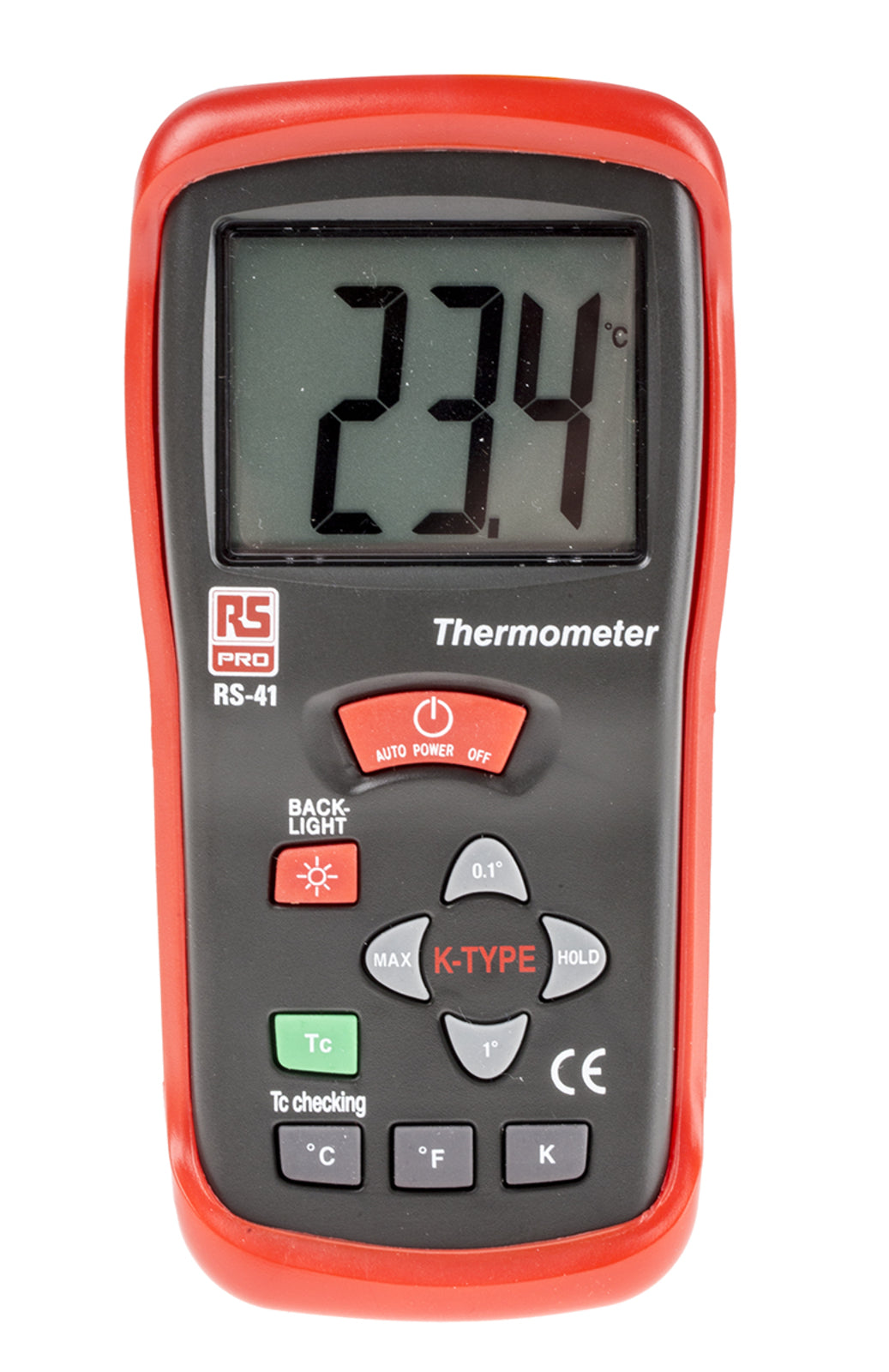 TieDex UK, K Probe Handheld RS41 Digital Thermometer, 1 Input(s), 1300 °C Max, ±0.5% + 1 °C, ±0.5% + 2 °F, ±1% + 2 K