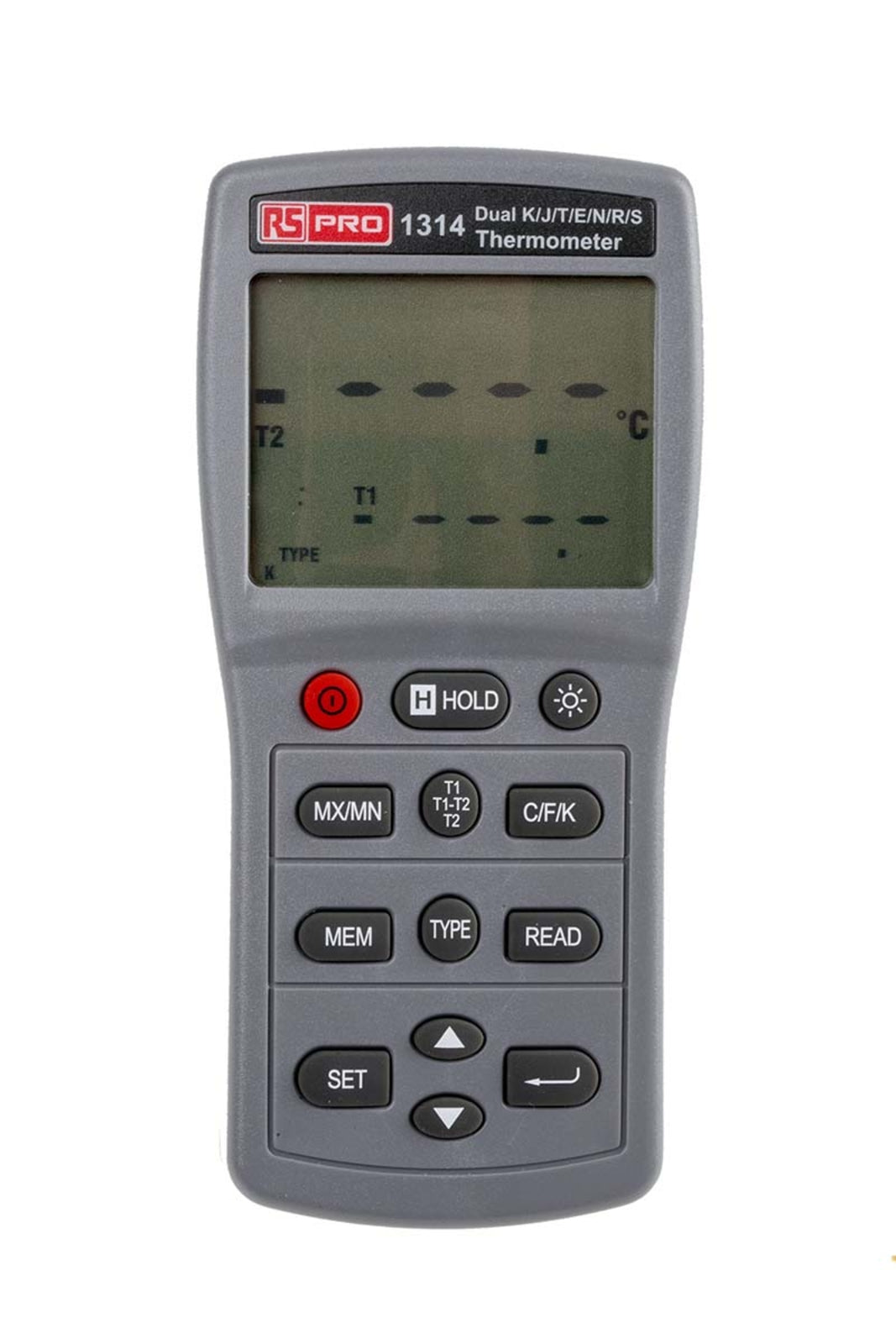TieDex UK, Type J, K, Type E, Type S, Type T, Type R, Type N Probe Handheld 1314 Digital Thermometer, 2 Input(s), 1767 °C