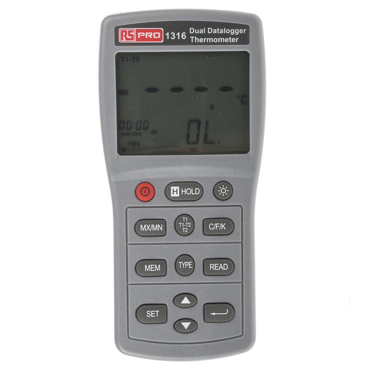 TieDex UK, Type J, Type R, Type E, K, Type T, Type S, Type N Probe Handheld 1316 Digital Thermometer, 2 Input(s), 1090 °C
