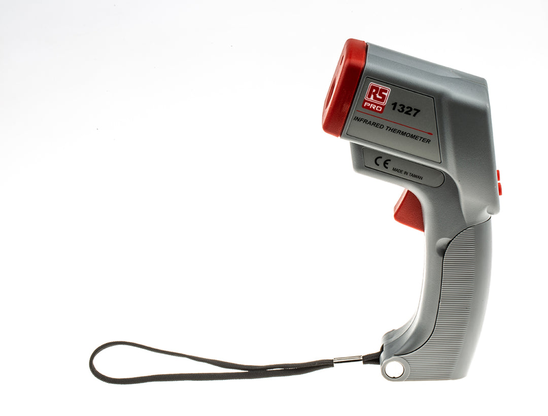 TieDex UK RS1327 Infrared Thermometer, -20 °C Min, 500 °C Max, ±2 % Accuracy, Fahrenheit, F, °C Measurements, RSCAL